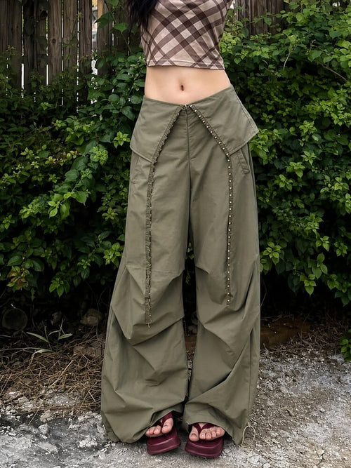 Litlookz Studio Y2K Grunge Parachute Pants