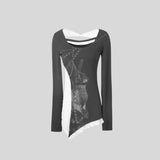 Litlookz Studio Y2K Grunge Patchwork Tee, view 6