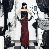 Litlookz Studio Y2K Grunge Plaid Hitch-Up Skirt, view 3