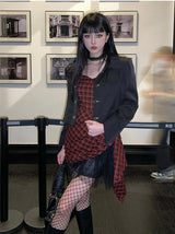Litlookz Studio Y2K Grunge Plaid Mini Dress, view 5