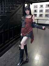 Litlookz Studio Y2K Grunge Plaid Mini Dress, view 6