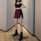 Litlookz Studio Y2K Grunge Plaid Mini Skort, view 3