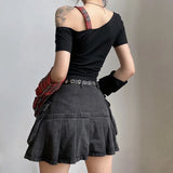 Litlookz Studio Y2K Grunge Plaid Patch Top, view 2