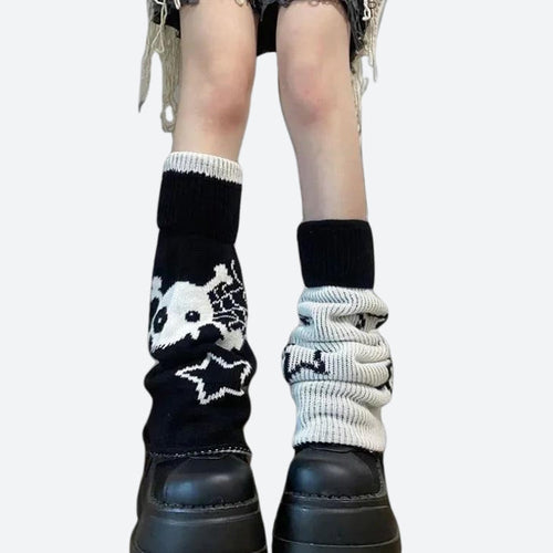 Litlookz Studio Y2K Grunge Reversible Leg Warmers