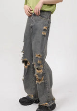 Litlookz Studio Y2K Grunge Ripped Straight Leg Jeans, view 2