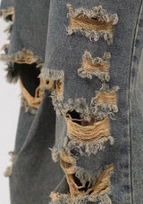 Litlookz Studio Y2K Grunge Ripped Straight Leg Jeans, view 5