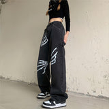 Litlookz Studio Y2K Grunge Skeleton Hand Jeans, view 4