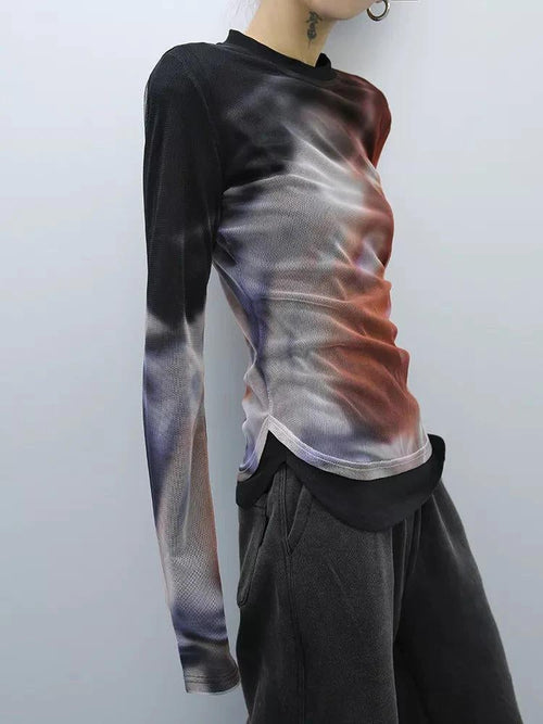Litlookz Studio Y2K Grunge Tie Dye Top