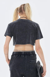 Litlookz Studio Y2K Grunge Washed Crop Top, view 5