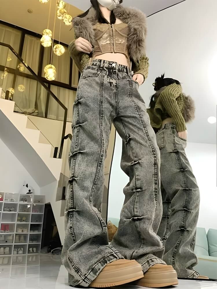 Litlookz Studio Y2K Grunge Wide Leg Jeans