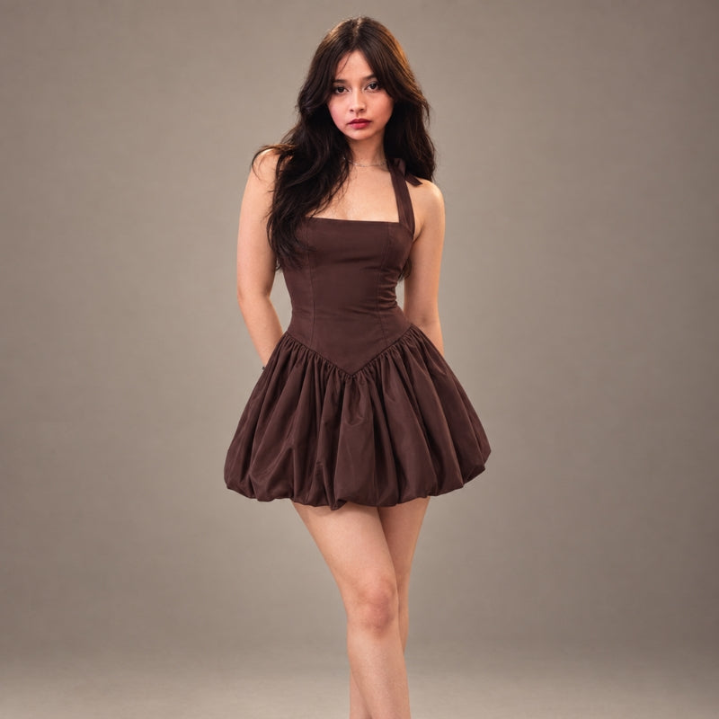 Litlookz Studio Y2K Halter Bubble Mini Dress