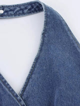 Litlookz Studio Y2K Halter Denim Top, view 5