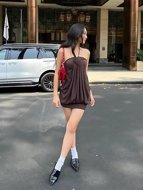Litlookz Studio Y2K Halter Neck Mini Dress