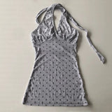 Litlookz Studio Y2K Halter Neck Polka Dot Top, view 6