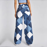 Litlookz Studio Y2K Harlequin Wide Leg Jeans, view 2