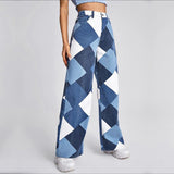 Litlookz Studio Y2K Harlequin Wide Leg Jeans, view 3