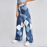 Litlookz Studio Y2K Harlequin Wide Leg Jeans, view 4