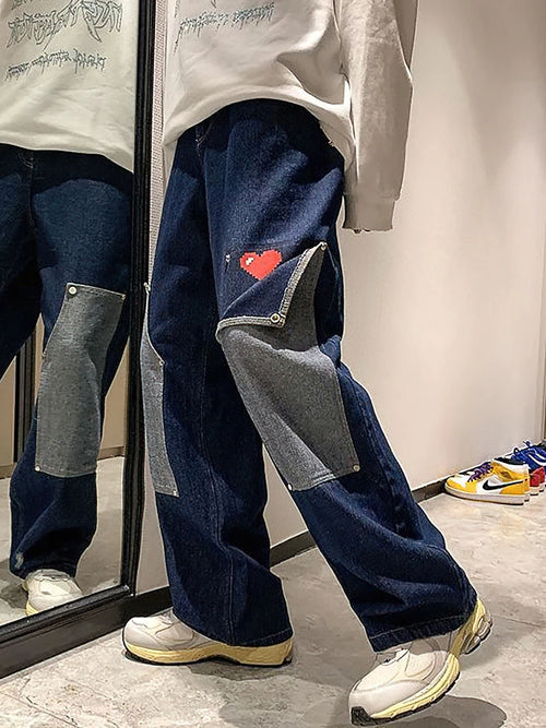 Litlookz Studio Y2K Heart Detail Cargo Jeans