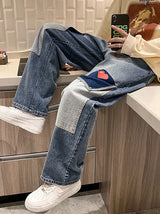 Litlookz Studio Y2K Heart Detail Cargo Jeans, view 6