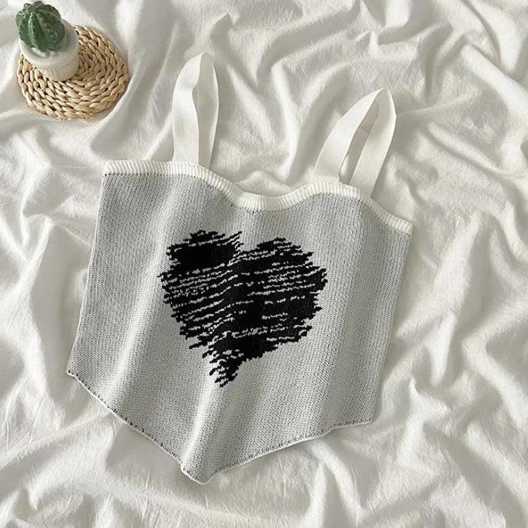 Litlookz Studio Y2K Heart Knitted Crop Top
