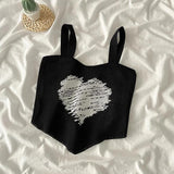 Litlookz Studio Y2K Heart Knitted Crop Top, view 5