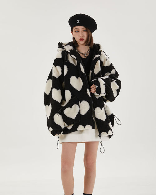 Litlookz Studio Y2K Heart Pattern Jacket