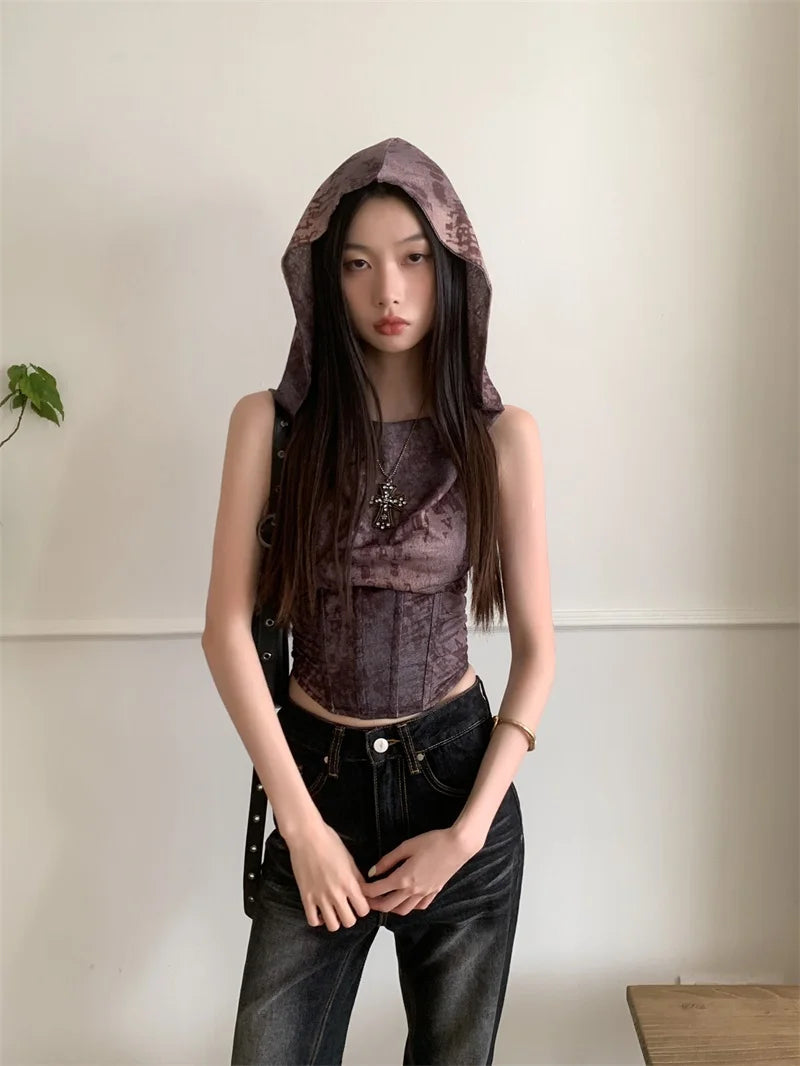 Litlookz Studio Y2K Hooded Corset Top