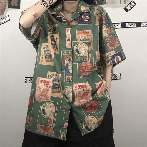 Litlookz Studio Y2K Japanese Print Shirt