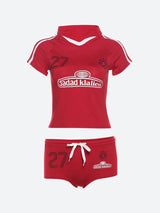 Litlookz Studio Y2K Jersey Top & Shorts Two Piece Set, view 3