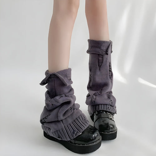 Litlookz Studio Y2K Grunge Knitted Leg Warmers