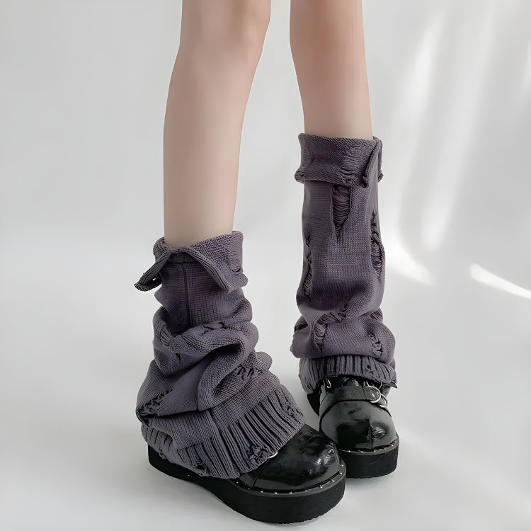 Litlookz Studio Y2K Grunge Knitted Leg Warmers