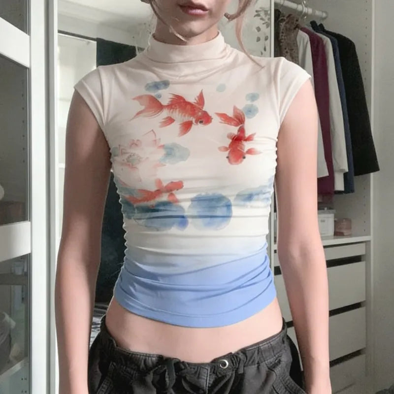 Litlookz Studio Y2K Koi Fish Top