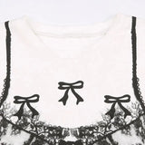 Litlookz Studio Y2K Lace Bra Baby Tee, view 3