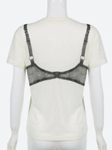 Litlookz Studio Y2K Lace Bra Tee, view 3