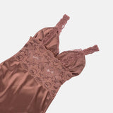 Litlookz Studio Y2K Lace Bust Satin Maxi Dress, view 4