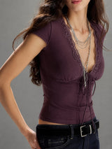 Litlookz Studio Y2K Lace Crop Top, view 2