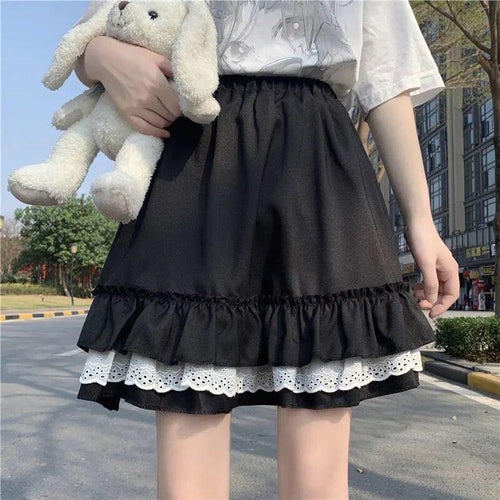 Litlookz Studio Y2K Lace Ruffle Mini Skirt
