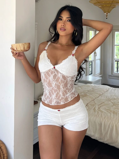Litlookz Studio Y2K Lace Top & Shorts Set