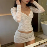 Litlookz Studio Y2K Lace Top & Skirt Two Piece Set, view 4