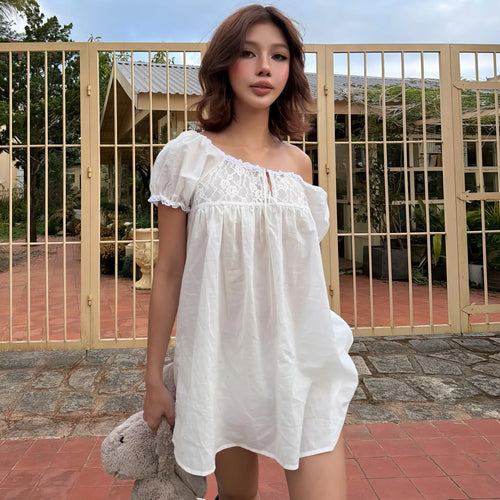 Litlookz Studio Y2K Lace Trim Babydoll Dress