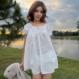 Litlookz Studio Y2K Lace Trim Babydoll Dress, view 3