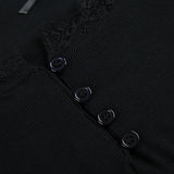 Litlookz Studio Y2K Lace Trim Button Top, view 3