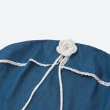 Litlookz Studio Y2K Lace Trim Denim Tube Top, view 4