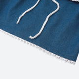 Litlookz Studio Y2K Lace Trim Denim Tube Top, view 5