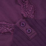 Litlookz Studio Y2K Lace Trim Henley Top, view 6
