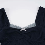Litlookz Studio Y2K Lace Trim Knit Top, view 5