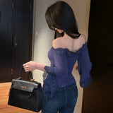 Litlookz Studio Y2K Lace Trim Off Shoulder Top, view 2