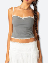 Litlookz Studio Y2K Lace Trim Top, view 5