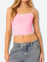 Litlookz Studio Y2K Lace Trim Top, view 6