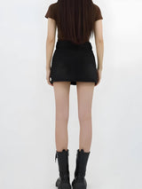 Litlookz Studio Y2K Lace Up Denim Mini Skort, view 2